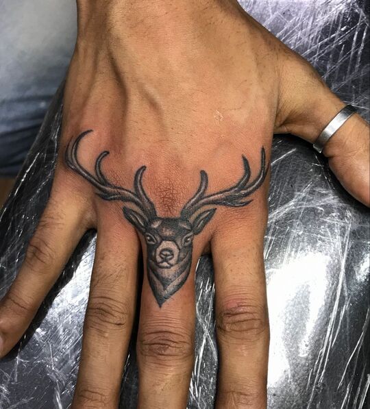Deer Hand Tattoos for Men