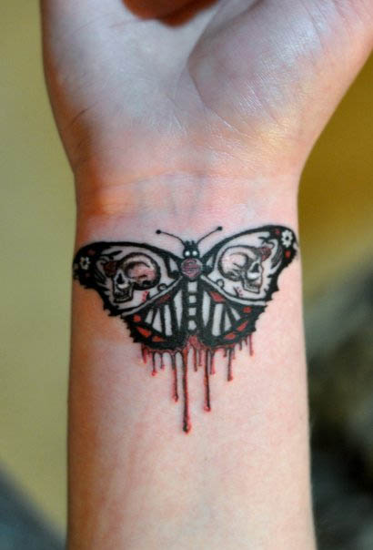 Devil Butterfly Hand Tattoos for Men
