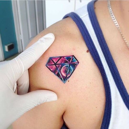 Diamond Shoulder Tattoos for Women