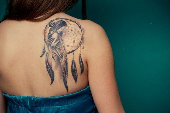 Dream Catcher Shoulder Tattoos for Women