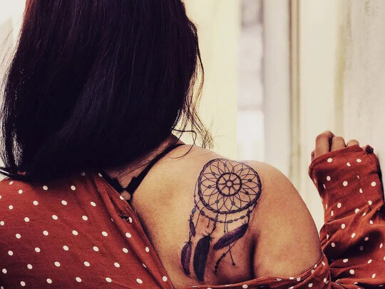 Dream Catcher Tattoos on Shoulder for Women