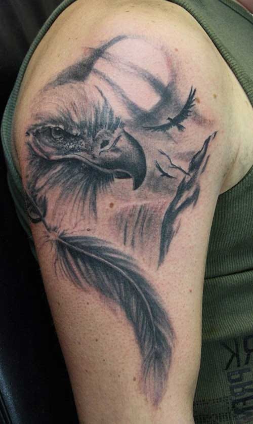 Eagle Tattoos on Shoulder for Women