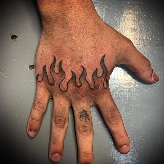 Fiery Hand Tattoos for Men