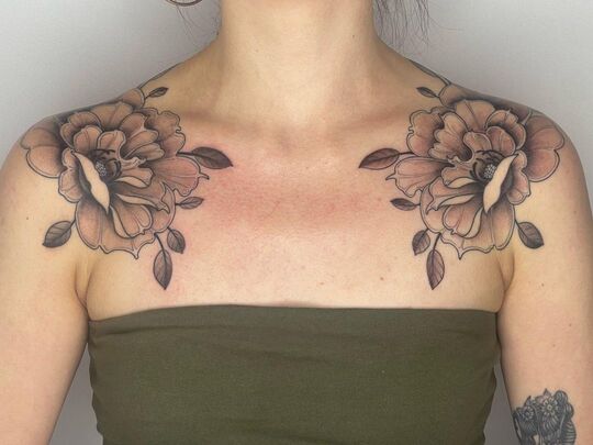 Flower Shoulder Tattoos for girl