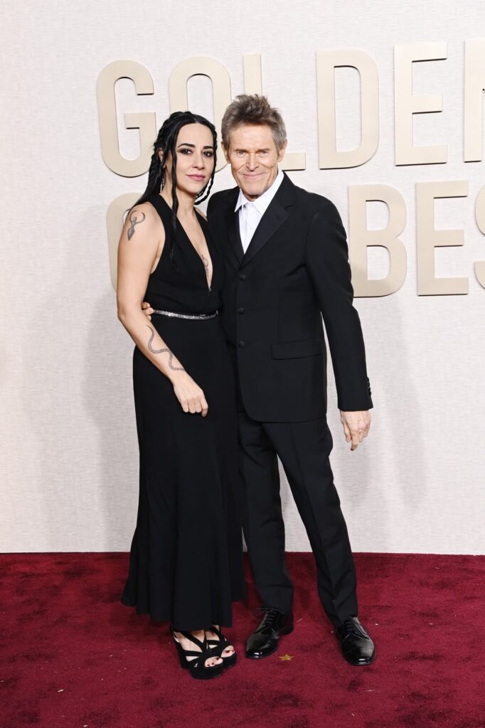 Giada Colagrande and Willem Dafoe attend the 81st Annual Golden Globe Awards 