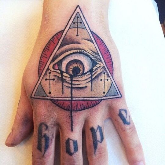 Illuminati Hand Tattoo for men