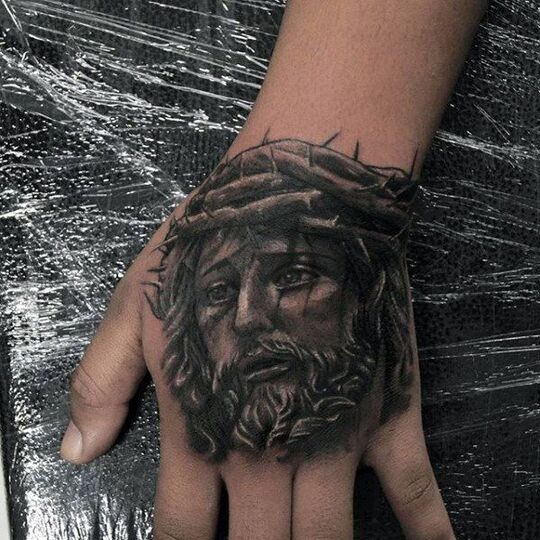Jesus Christ Hand Tattoos for Men