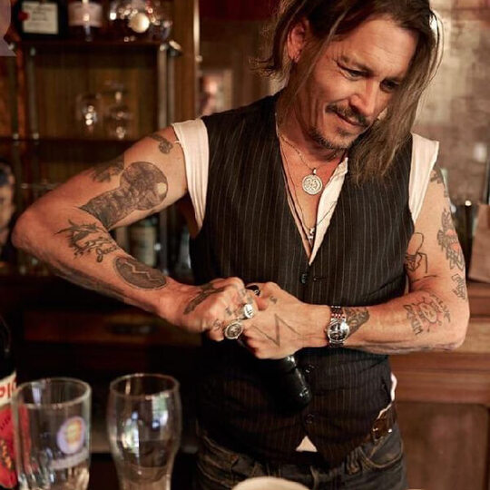 Johnny Depp hand tattoo for men