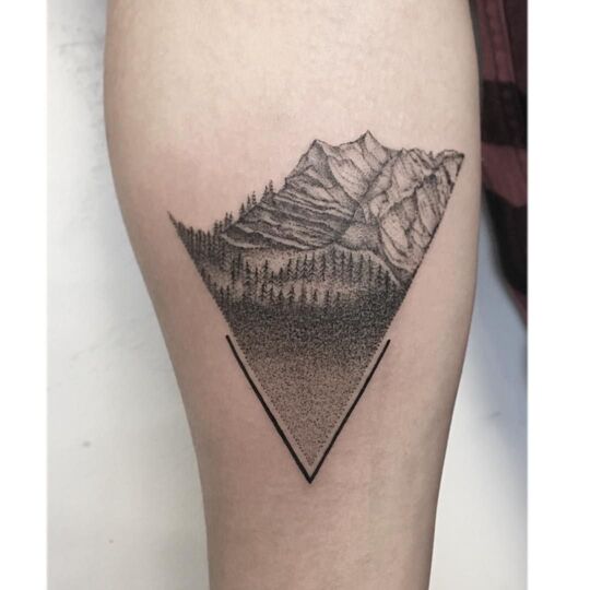 Landscape hand tattoo