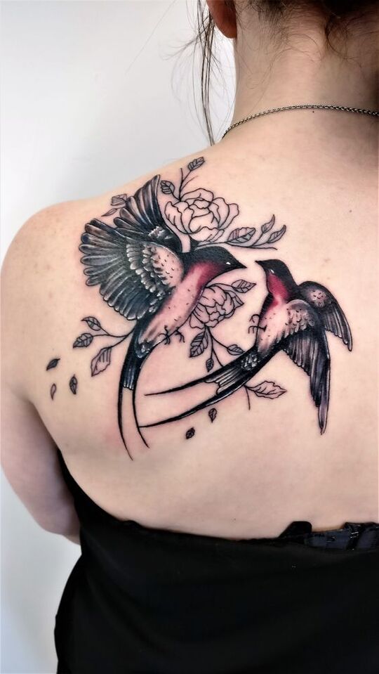 Love Birds Shoulder Tattoos for girl