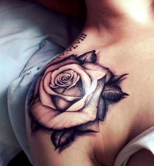 Rose Shoulder Tattoos for Women