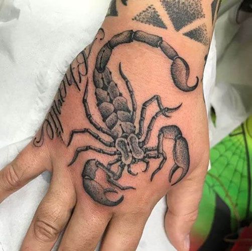 Scorpion Hand Tattoos for Men