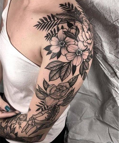 Shoulder and Arms Tattoo for girl