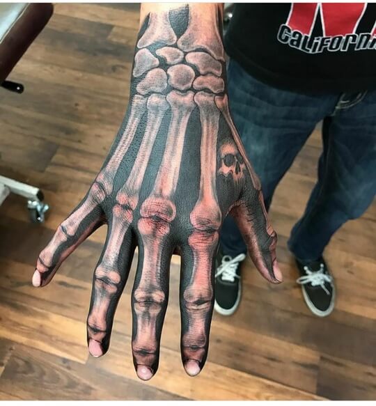 Skeleton Hand Tattoos for Men