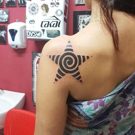 Star Tattoo on Shoulder for Women