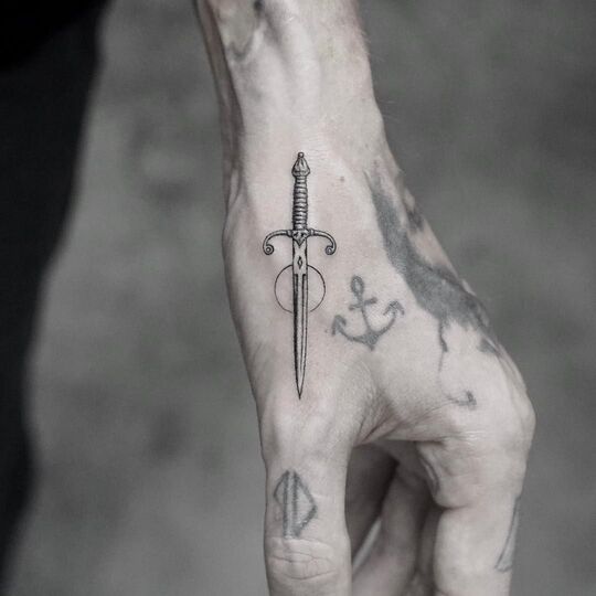 Sword Hand Tattoos for Men