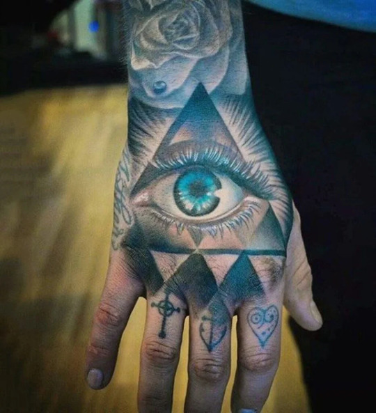 eye hand tattoo for men