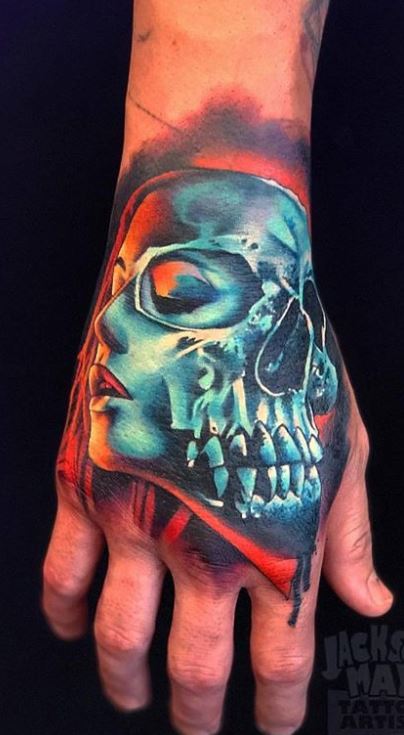 skull hand tattoo for men