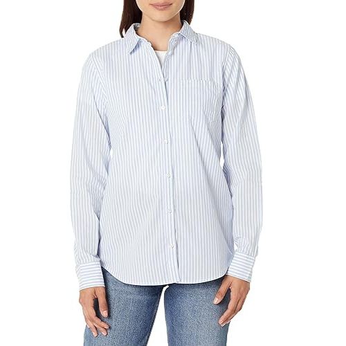 Amazon Essentials Womens Classic Fit Long Sleeve Button Down Poplin Shirt