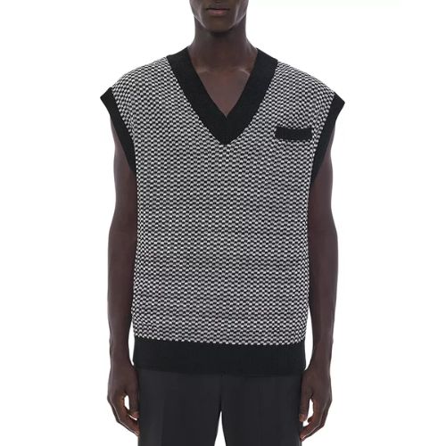 Cotton V neck sweater vest