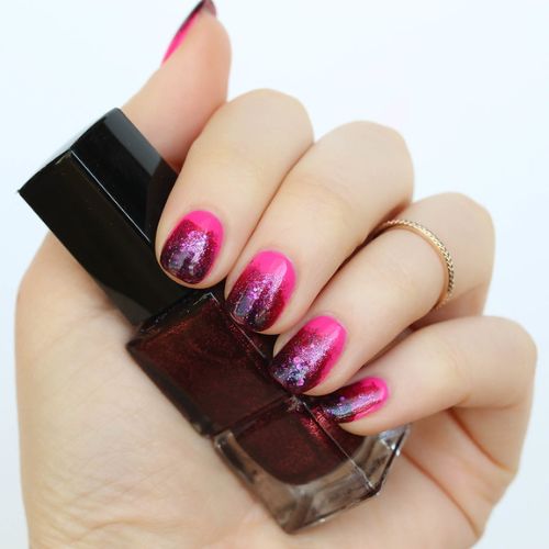 Ombre Valentine day nails