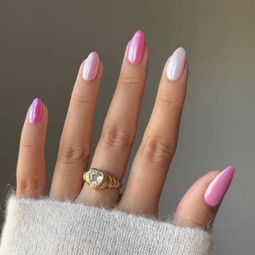 Shimmery Pink Nails