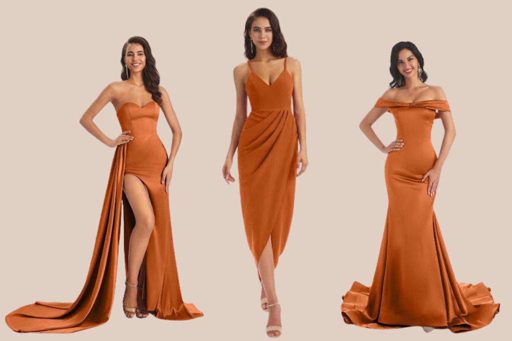 5 Unique Burnt Orange Bridesmaid Dress Trend in 2024