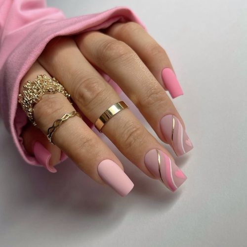 Ultra pink valentine nails