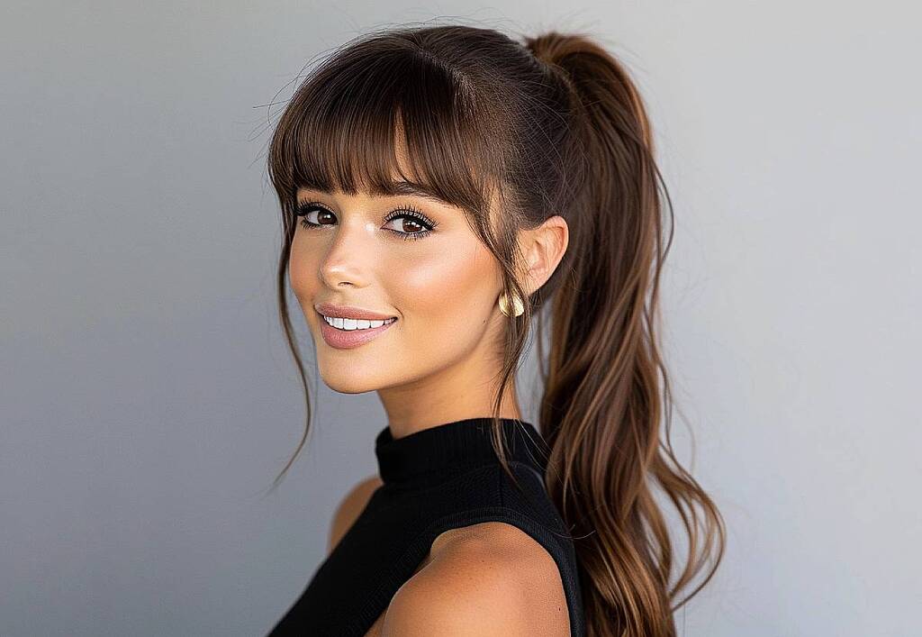 Bangs with Ponytail Hairstyles