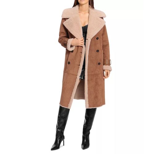 Faux Shearling Trench Coat

