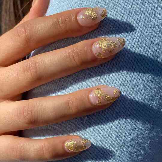 Gold Foil Speckles nail