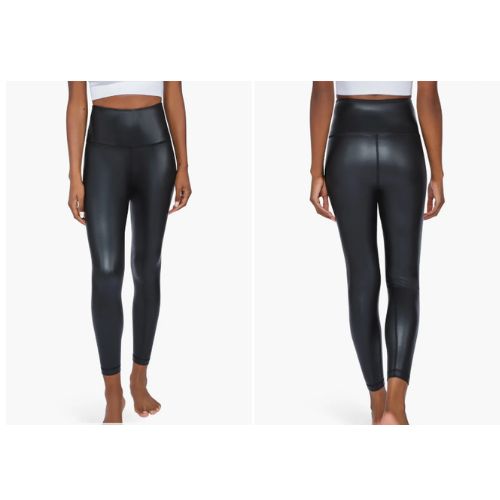 lined faux leather leggings