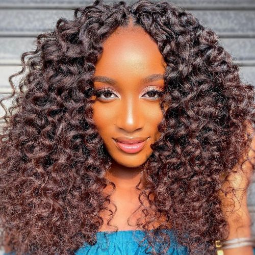 Long and soft curly crochet hairstyles