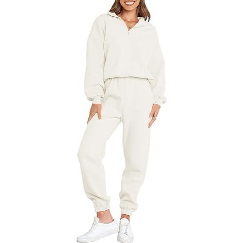 ANRABESS Women's Oversized Long Sleeve Lounge Sets Casual Top and Pants