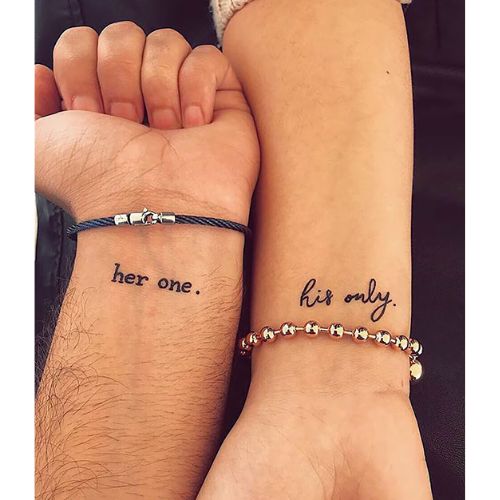 Her One” + “His Only” Tattoo Designs