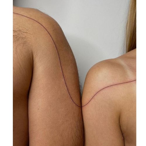 Invisible String Couple Tattoo Ideas
