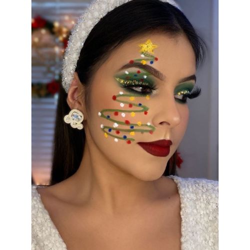 Christmas tree makeup looks